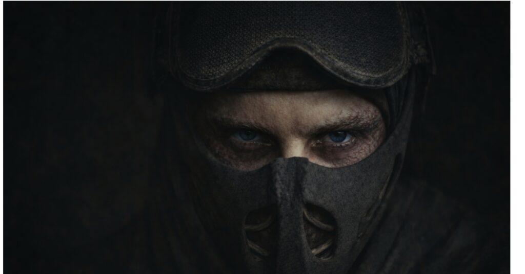 Dune Part 3 sci fi desert warrior cinematic shot Arrakis