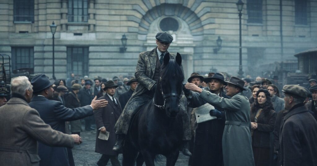 Peaky Blinders movie scene dark cinematic background