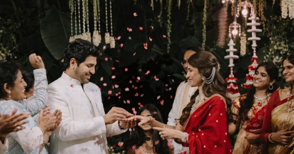 Allu Sirish Nayanika Reddy ring ceremony pre wedding Hyderabad event