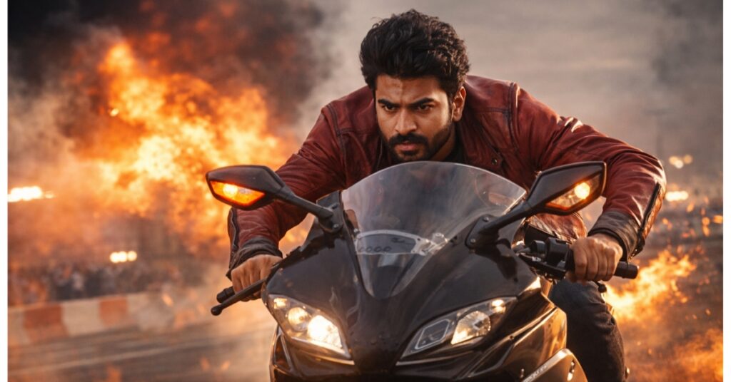Biker Movie 2026 hero intense action scene