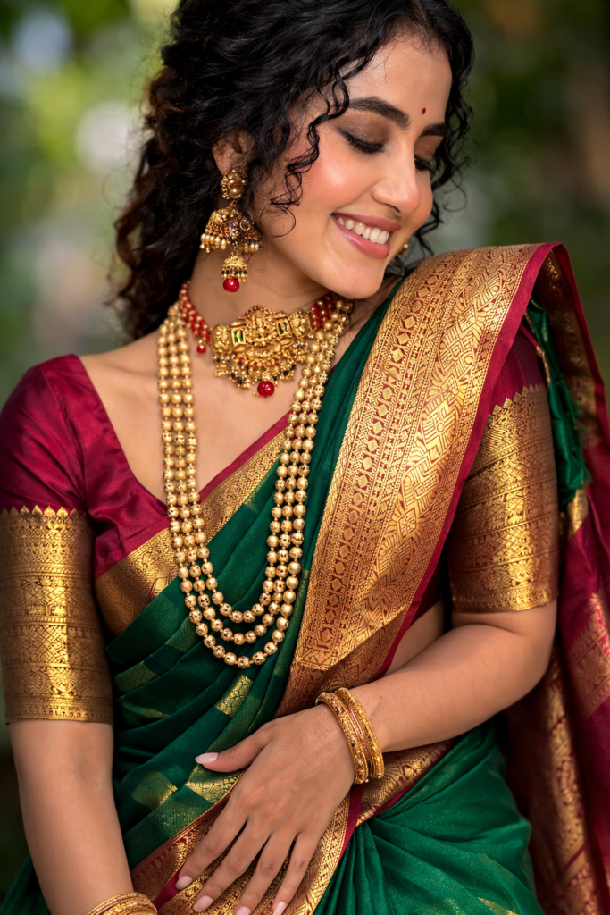 Anupama Parameswaran Lockdown movie actress in traditional green saree