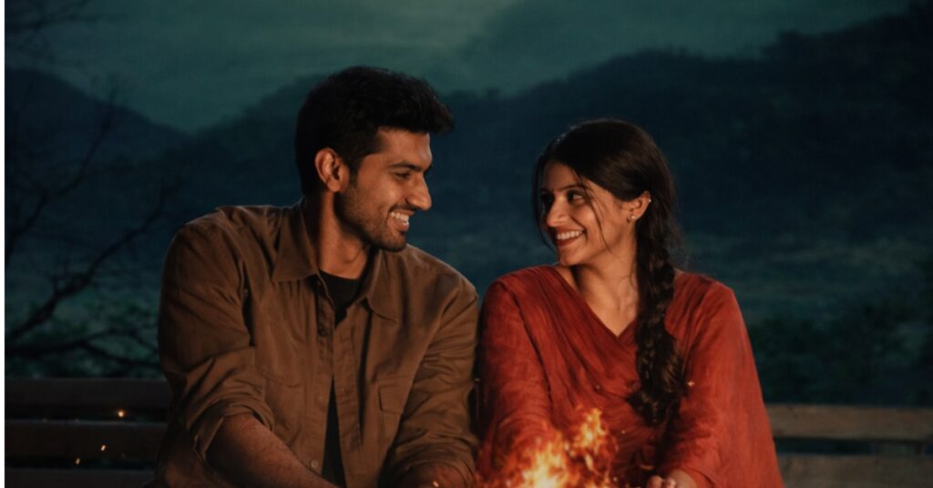 Raakaasa Telugu film suspense scene inside cave with glowing fire torch