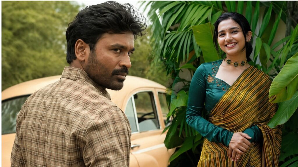 Dhanush Kara movie poster horizontal HD with fire background