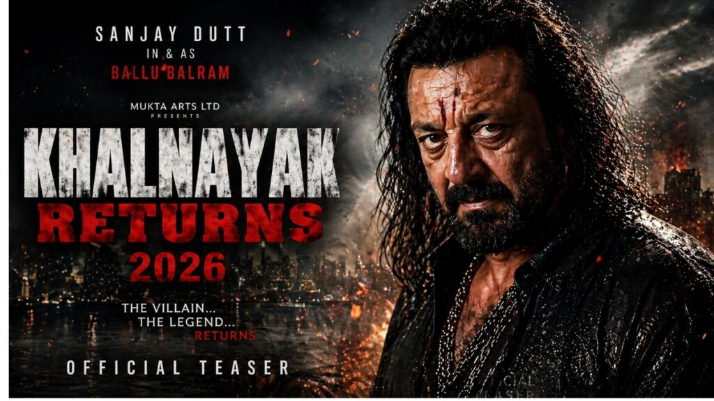 Khalnayak Returns 2026 official movie poster with Sanjay Dutt