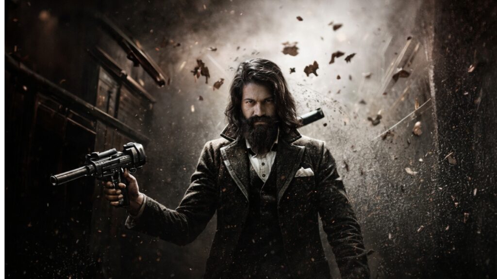 Toxic Movie 2026 gangster style poster with Yash